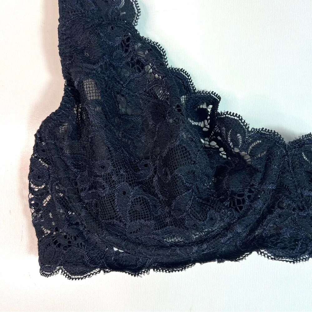 Hanro Moments Underwire Lace Bra Size 34C